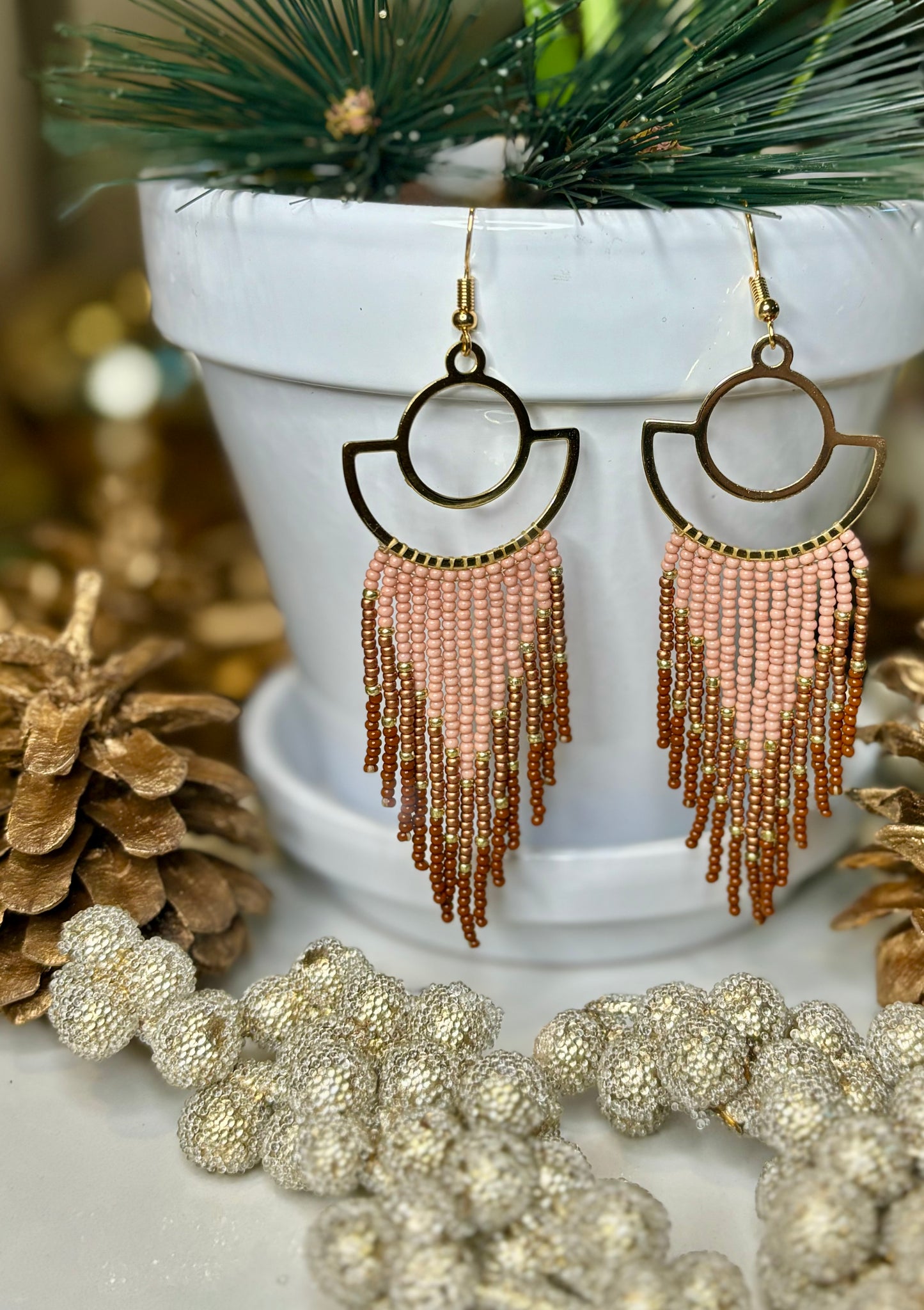 Beaded Fringe Earrings