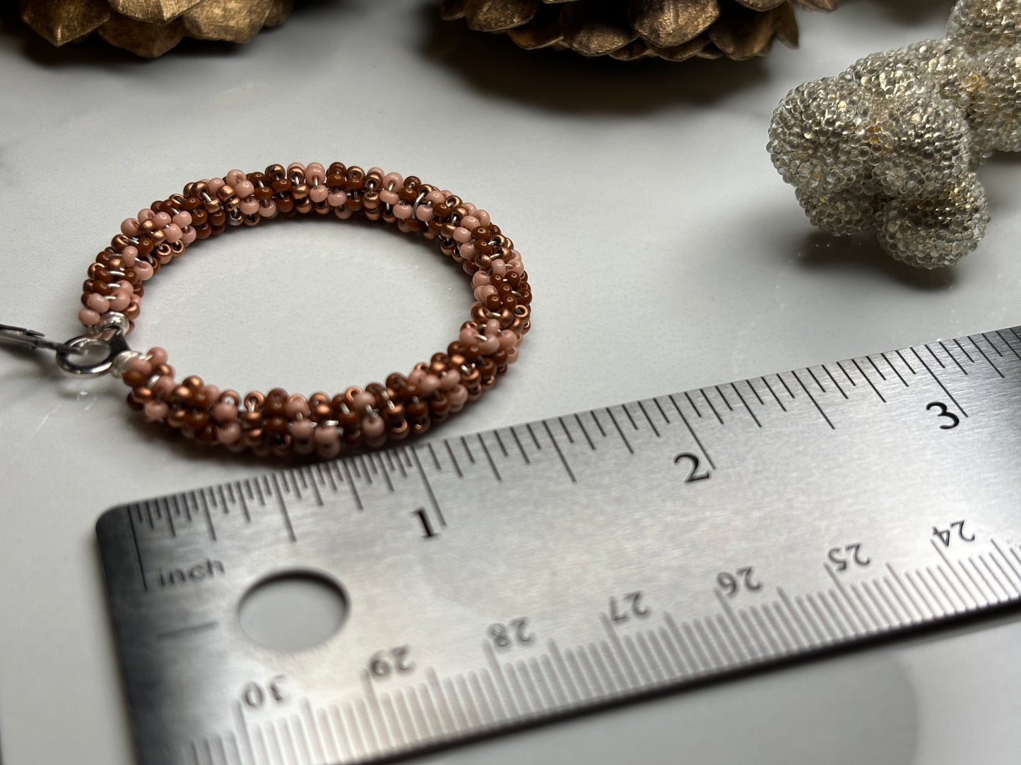 Spiral Beaded Hoop Earrings