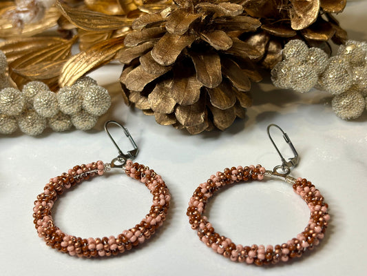 Spiral Beaded Hoop Earrings